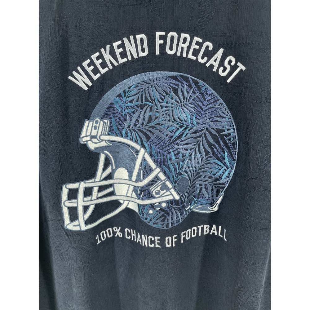 Tommy Bahama Seattle Seahawks Shirt Mens LG Navy Blue Silk Football Excellent